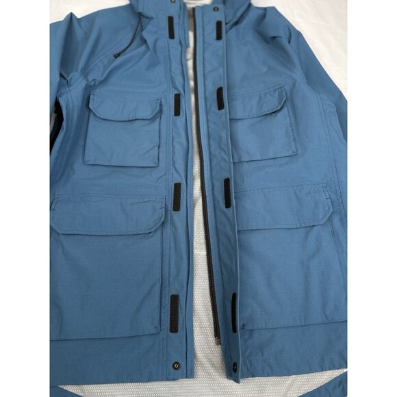 Duluth Trading Co. No-Rainer Waterproof Rain Jacket Men’s M Blue Hooded - Picture 9 of 16
